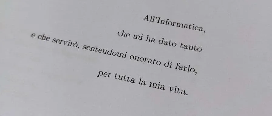 La dedica della mia tesi di laurea